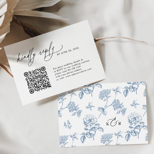 Cartes RSVP de mariage minimaliste QR