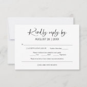 Cartes RSVP de mariage minimaliste simples (Devant)