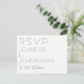Cartes rsvp de mariage modernes simples (Debout devant)
