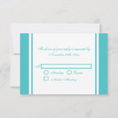 Cartes RSVP de Mariage Monogramme Turquoise élégan (Dos)