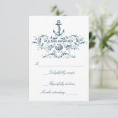 Cartes RSVP de mariage nautique (Debout devant)