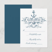 Cartes RSVP de mariage nautique (Devant / Derrière)
