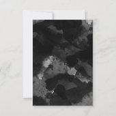 Cartes RSVP de mariage noir simple (Dos)