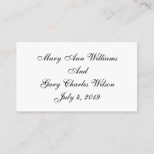 Cartes RSVP de mariage officielles en noir et blan (Dos)