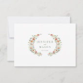 Cartes RSVP de mariage orangé fleuri orangé (Dos)
