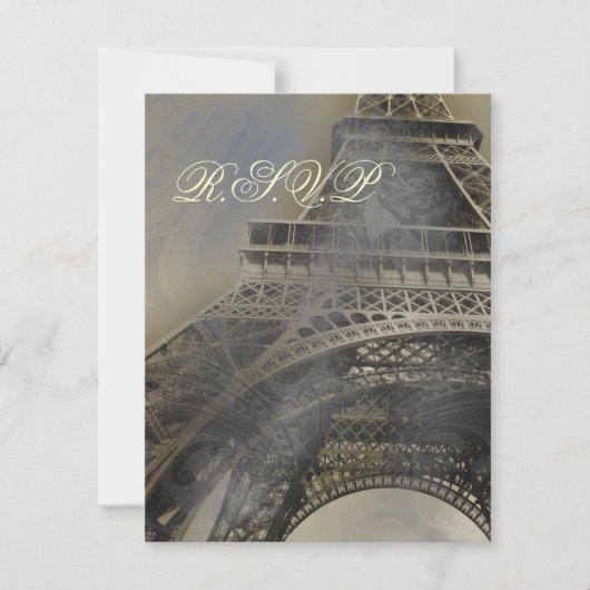 Cartes rsvp de mariage parisiennes (Devant)