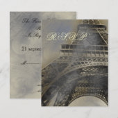 Cartes rsvp de mariage parisiennes (Devant / Derrière)