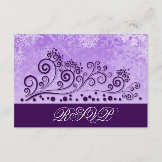 Cartes RSVP de mariage pour flocon de neige violet