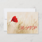 Cartes RSVP de mariage pour la fleur de pavot roug (Dos)