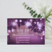 cartes RSVP de mariage pour lanternes de nuit viol (Debout devant)
