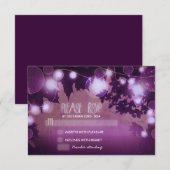 cartes RSVP de mariage pour lanternes de nuit viol (Devant / Derrière)