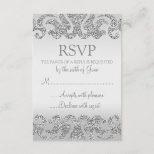 Cartes RSVP de mariage pour Parties scintillant en