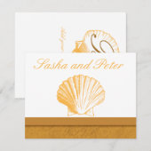 Cartes RSVP de mariage pour plage de sable doré (Devant / Derrière)