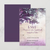 Cartes RSVP de mariage pour vieux chêne violet (Devant / Derrière)