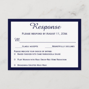 Cartes RSVP de mariage pour voilier bleu marine na