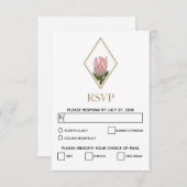 Cartes RSVP de Mariage Protea Rustique King (Devant / Derrière)