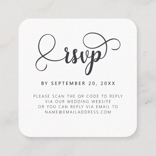 Cartes RSVP de mariage QR Code RSVP RSVP (Dos)