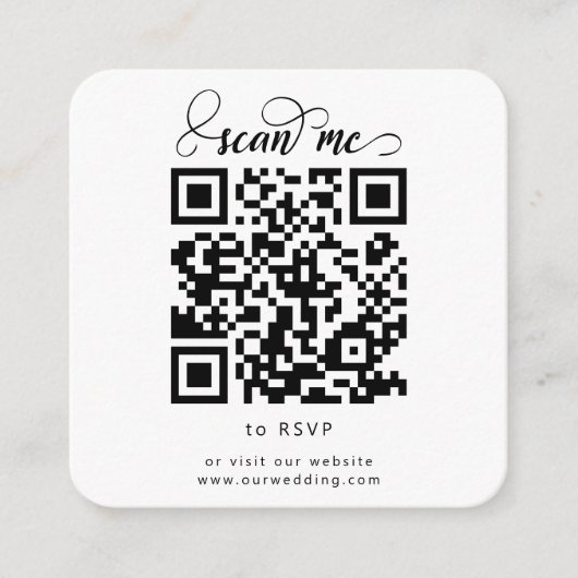 Cartes RSVP de mariage QR Code RSVP RSVP (Devant)