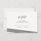 Cartes RSVP de mariage rayé noir & blanc modernes (Devant)