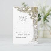 Cartes RSVP de mariage romantique rustique (Debout devant)