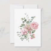 Cartes RSVP de mariage rose floral (Dos)