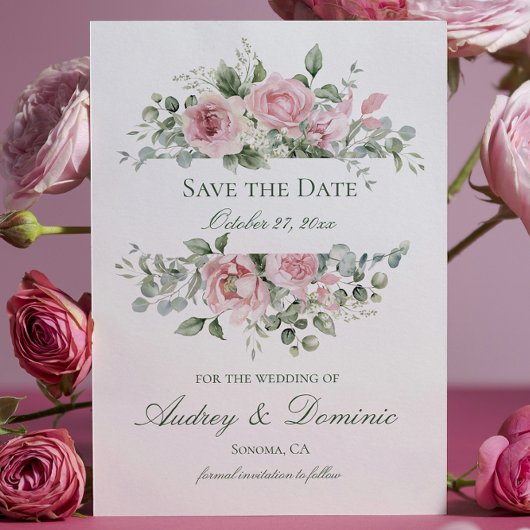 Cartes RSVP de mariage rose floral