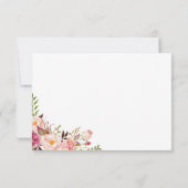 Cartes RSVP de mariage rose floral avec option de (Dos)