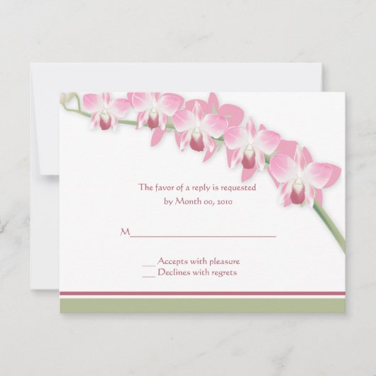 Cartes RSVP de mariage rose orchidée (Devant)