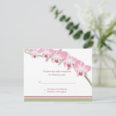 Cartes RSVP de mariage rose orchidée (Debout devant)