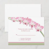 Cartes RSVP de mariage rose orchidée (Devant / Derrière)