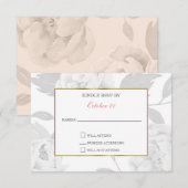 Cartes RSVP de mariage rose Peony Floral (Devant / Derrière)