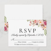 Cartes RSVP de mariage rose rustique (Devant / Derrière)