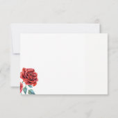 Cartes RSVP de mariage rouge Rose (Dos)