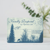 Cartes RSVP de mariage RSVP Rustic Deer Blue Count (Debout devant)