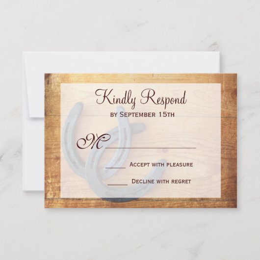 Cartes RSVP de Mariage Rustic Country (Devant)