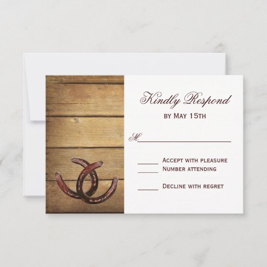 Cartes RSVP de Mariage Rustic Country (Devant)