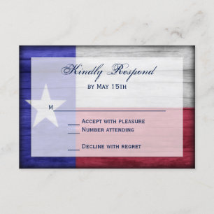 Cartes RSVP de mariage Rustic Wood Texas
