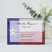 Cartes RSVP de mariage Rustic Wood Texas (Debout devant)