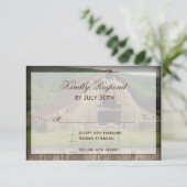 Cartes RSVP de Mariage Rustique (Debout devant)