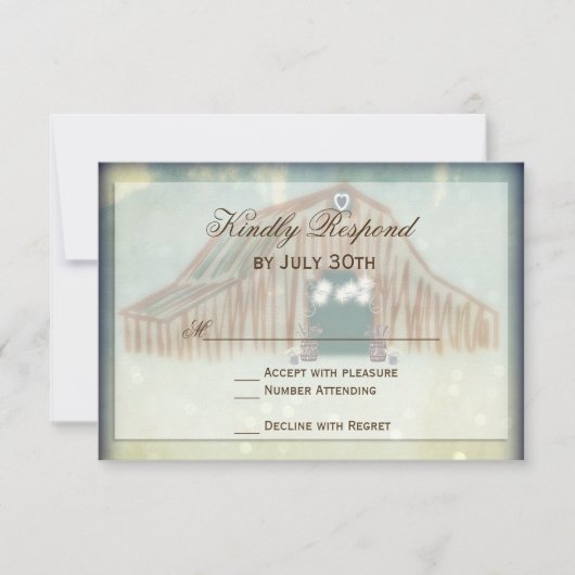 Cartes RSVP de Mariage Rustique (Devant)