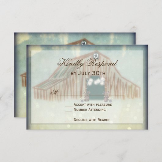 Cartes RSVP de Mariage Rustique (Devant / Derrière)