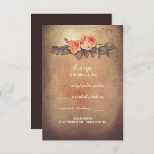 Cartes RSVP de mariage rustique (Devant / Derrière)