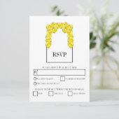 Cartes RSVP de mariage Rustique aux Roses Jaunes (Debout devant)