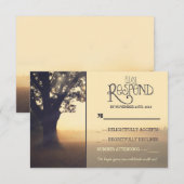 Cartes RSVP de mariage rustique avec guirlandes lu (Devant / Derrière)