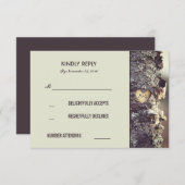 Cartes RSVP de mariage rustique dans l'ancien arbr (Devant / Derrière)