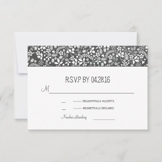 Cartes RSVP de Mariage Rustique Floral (Devant)