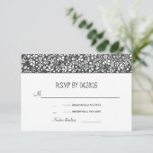 Cartes RSVP de Mariage Rustique Floral (Debout devant)
