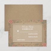 Cartes RSVP de mariage rustique floral (Devant / Derrière)