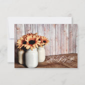 Cartes RSVP de Mariage Rustique Mason Jars Tournes (Dos)