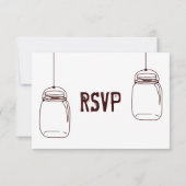 Cartes RSVP de mariage rustique Pays Mason Jarres (Dos)